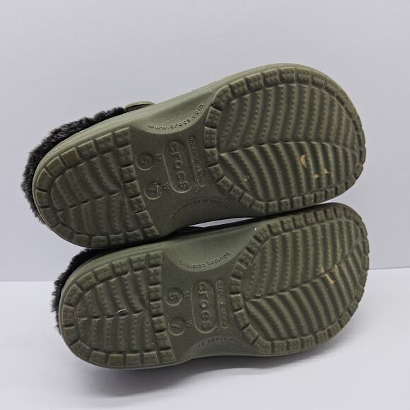 Crocs Baya Faux Fur Lined Clog Slip On Green 15990 Women’s Size 7 Mens Size 5 - Picture 8 of 9